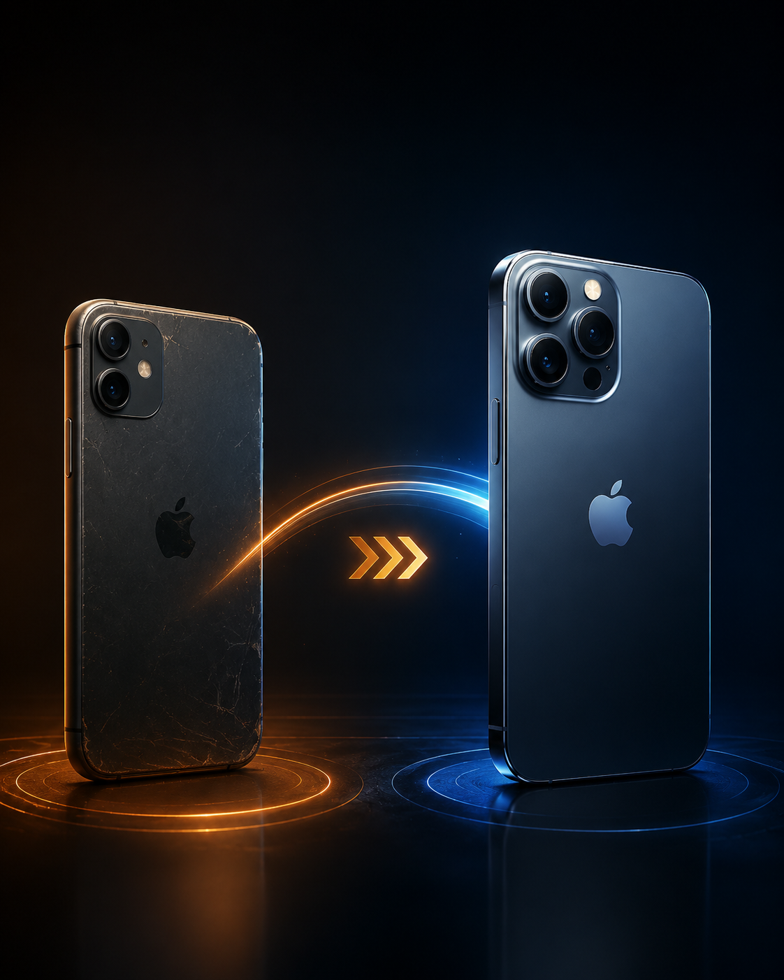 iPhone usado sendo trocado por um iPhone novo na Uai Cell